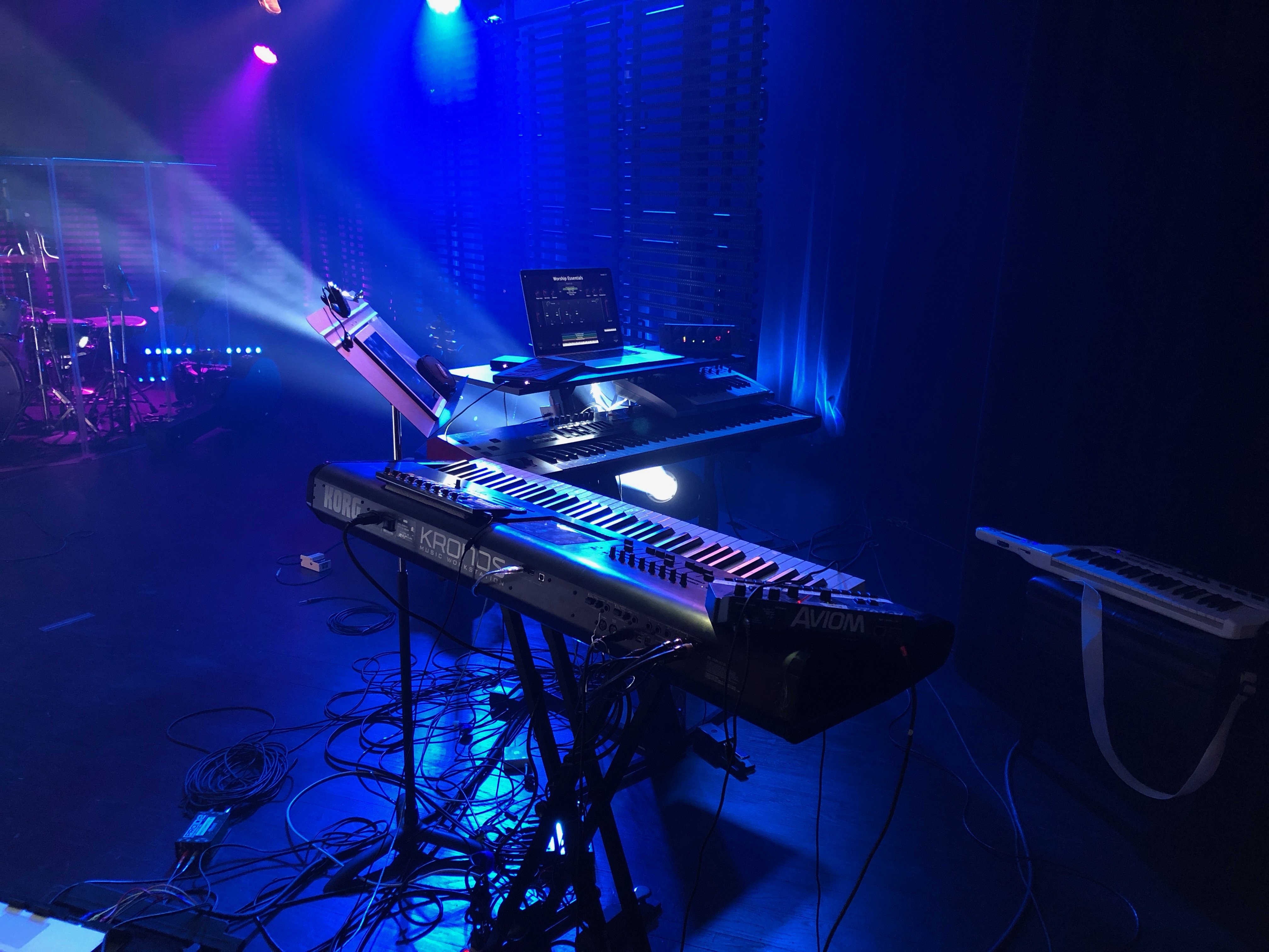 Keyboards on stage